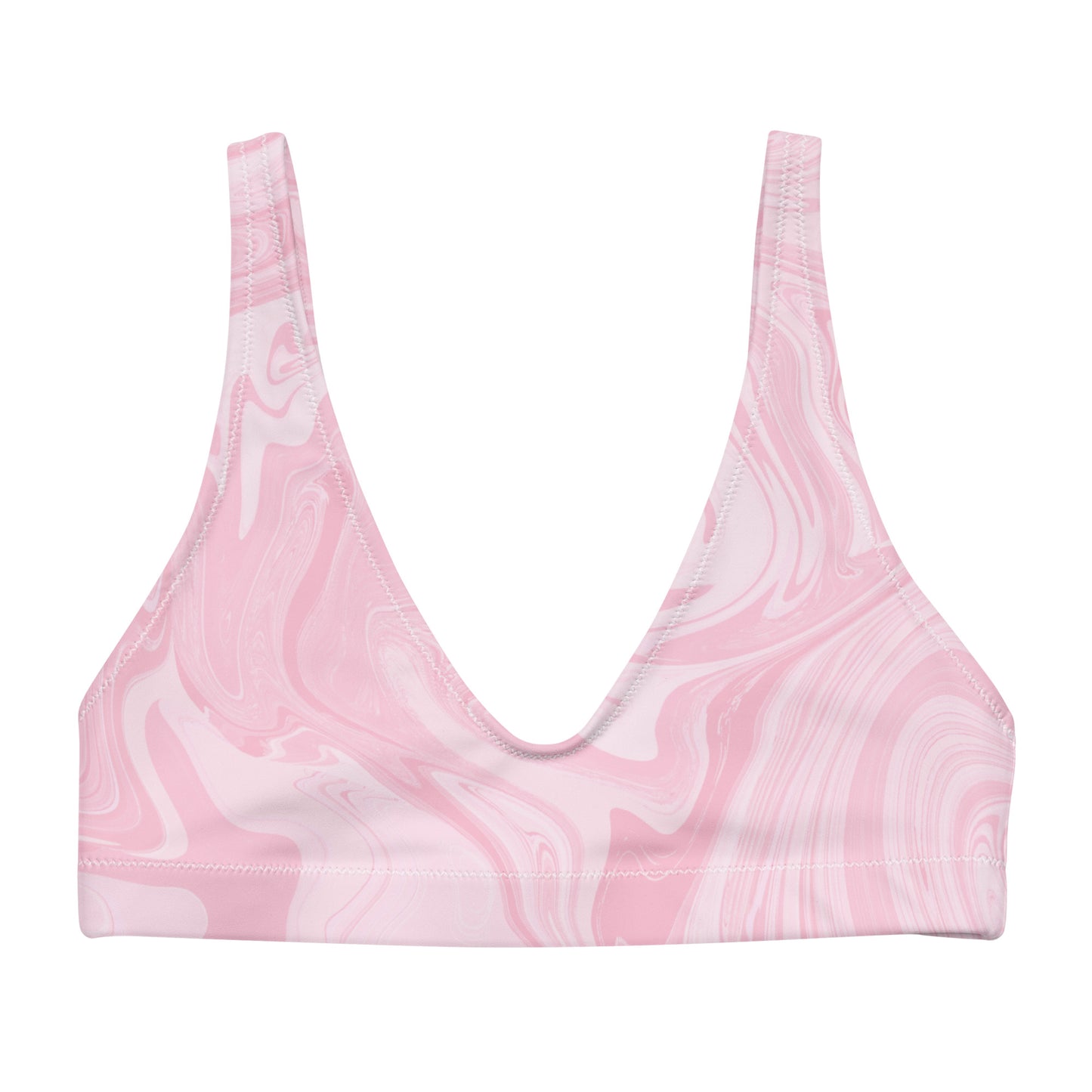 Recycled Marble Bikini Top - Pink Lotus