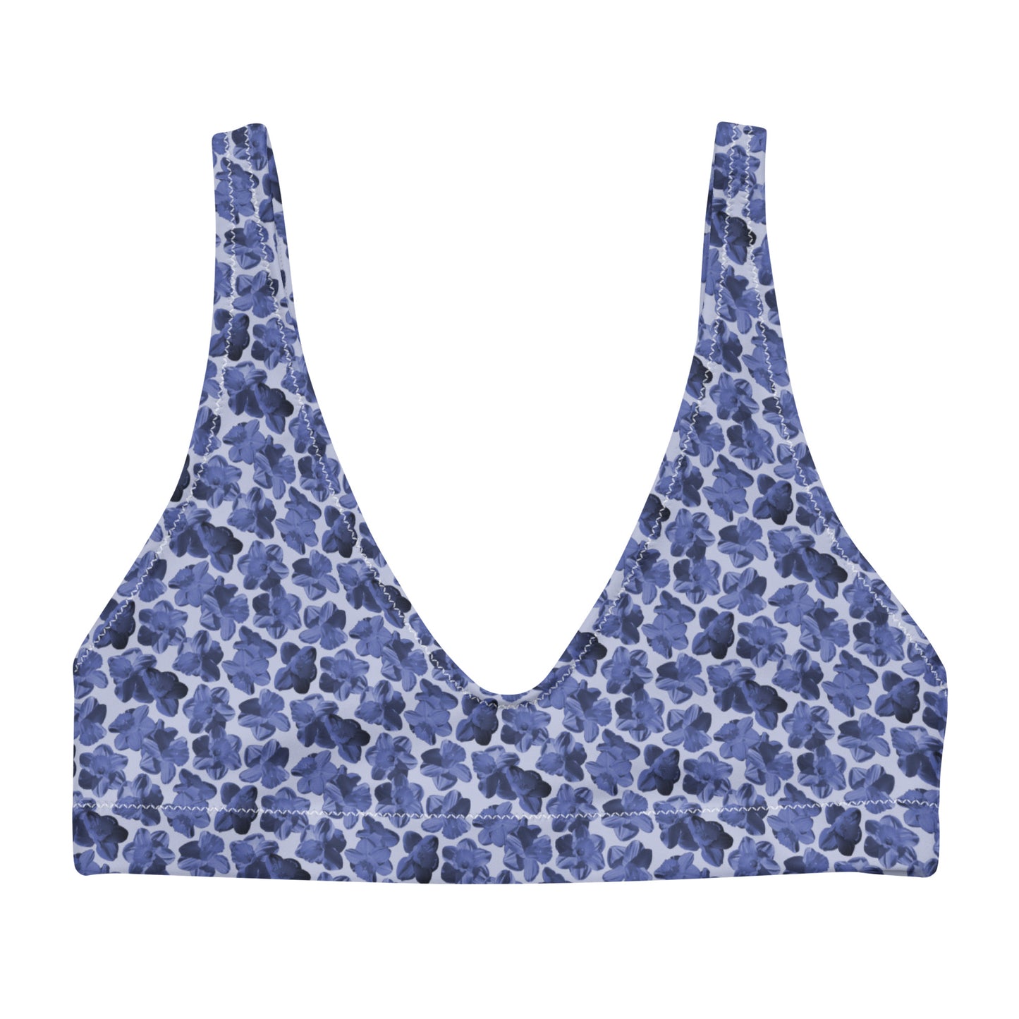 Recycled Flourish and Flow Bikini Top in Malibu Blue