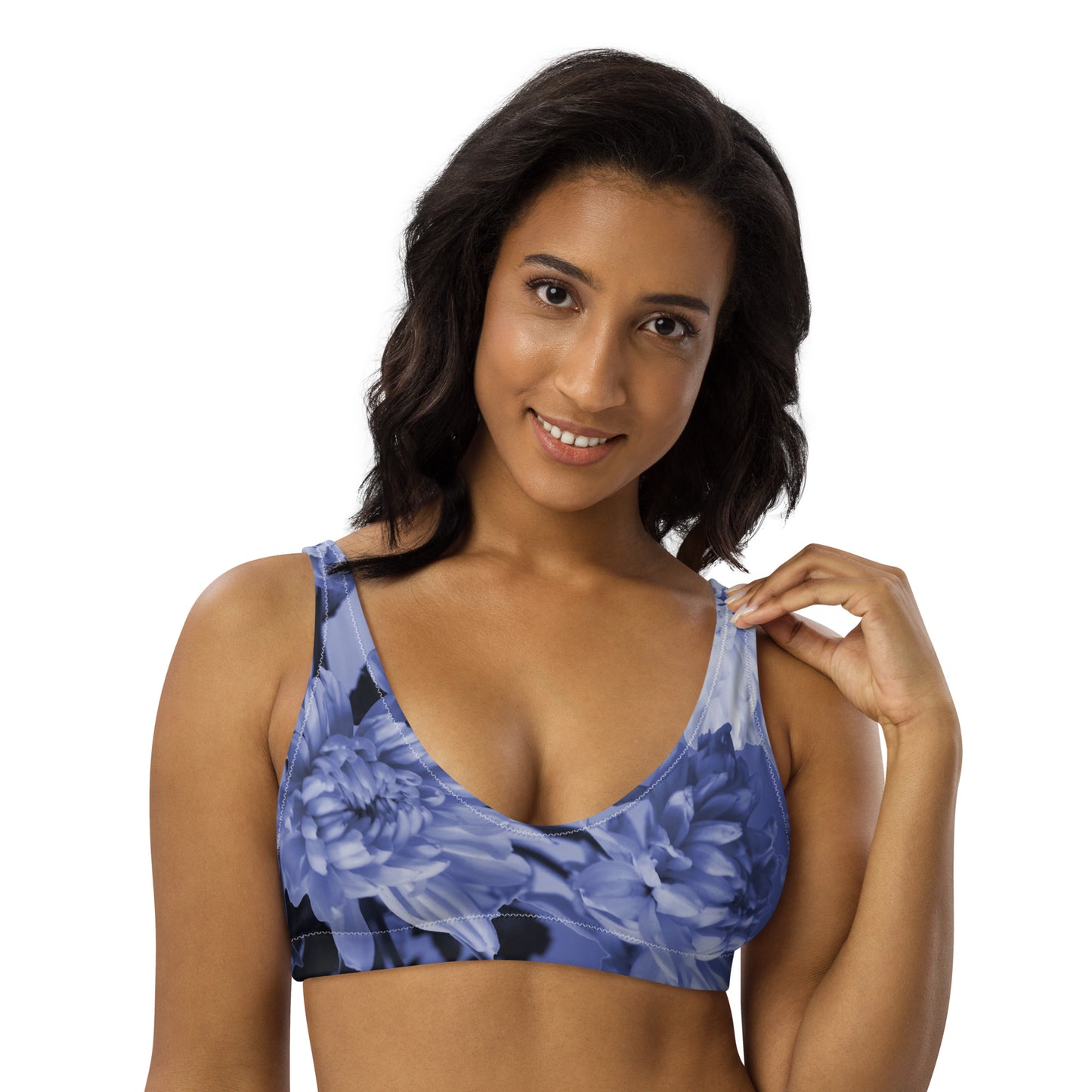 Recycled Gillyflower Bikini Top in Malibu Blue