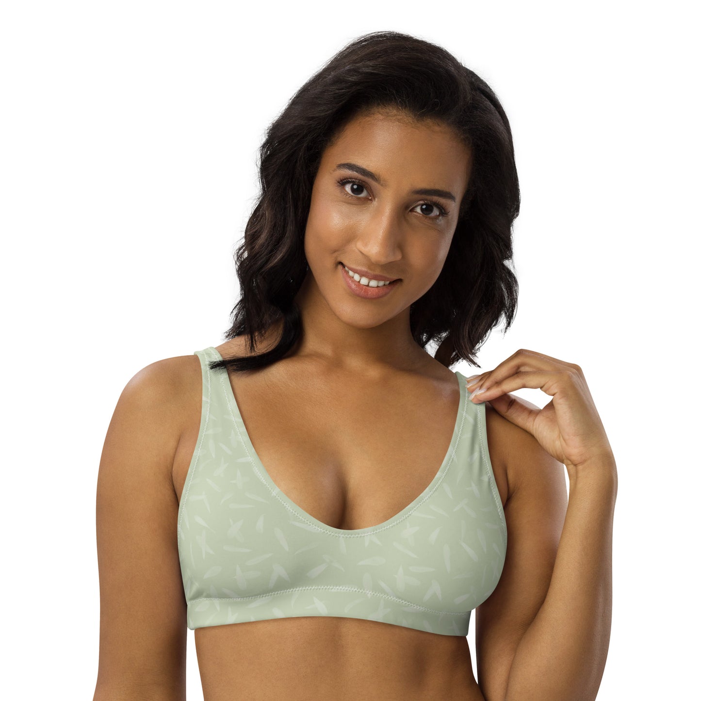 Recycled Petal Power Bikini Top in Anacapa Green