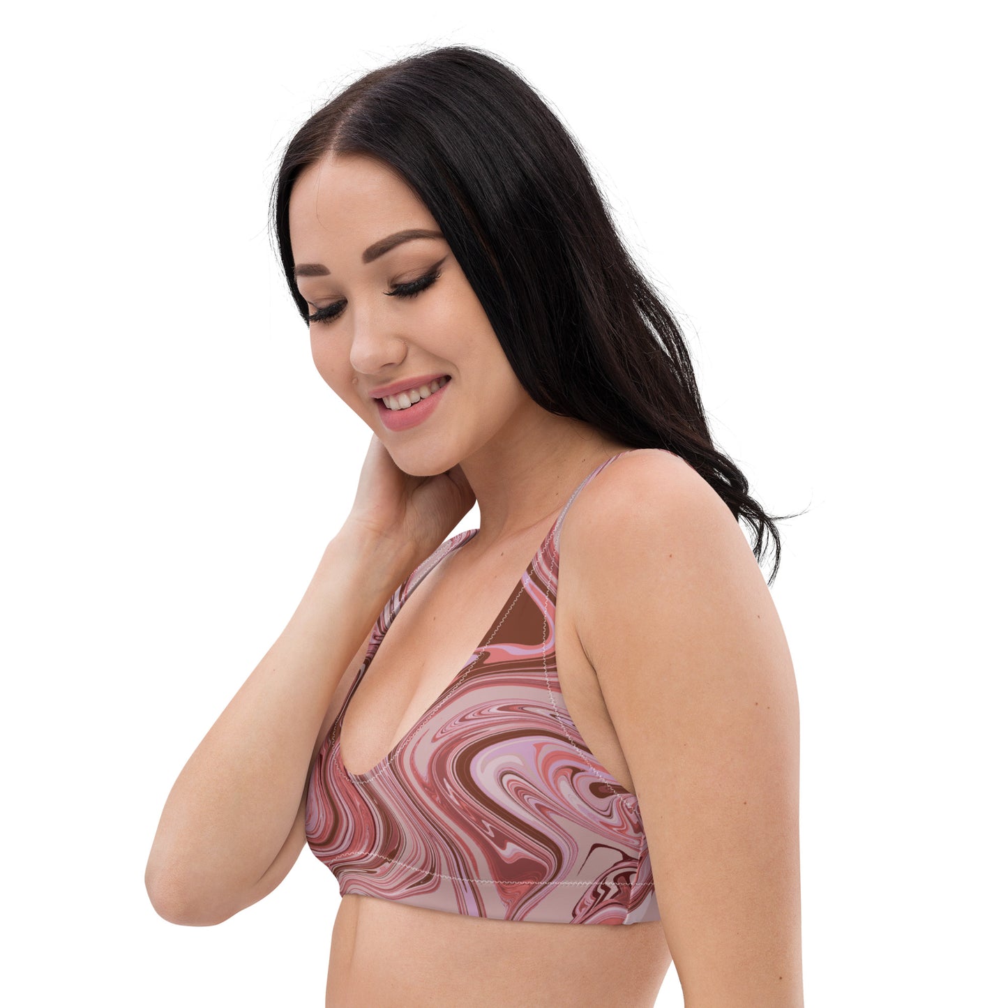 Maggiore Marble Recycled Bikini Top - Flamingo