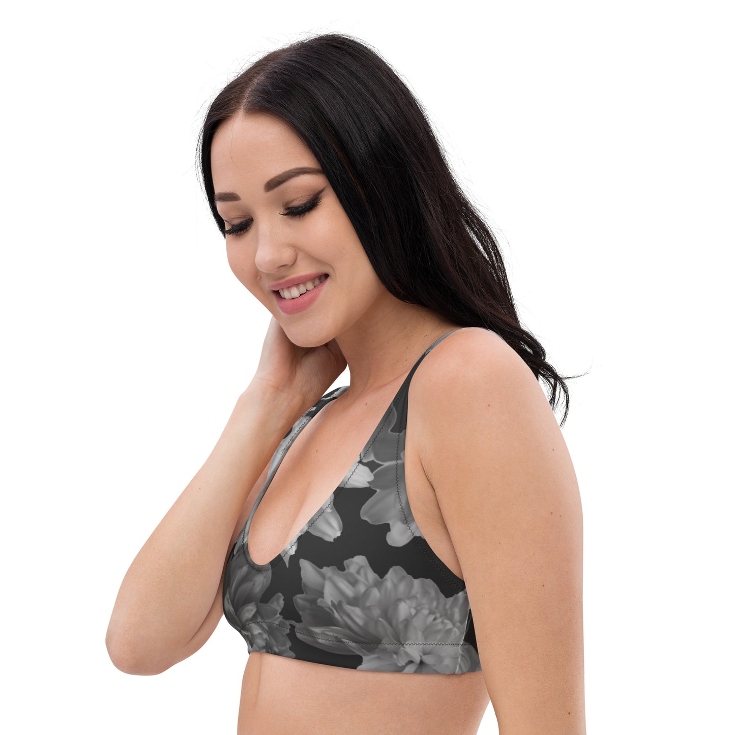 Recycled Gillyflower Bikini Top in Amboy Black