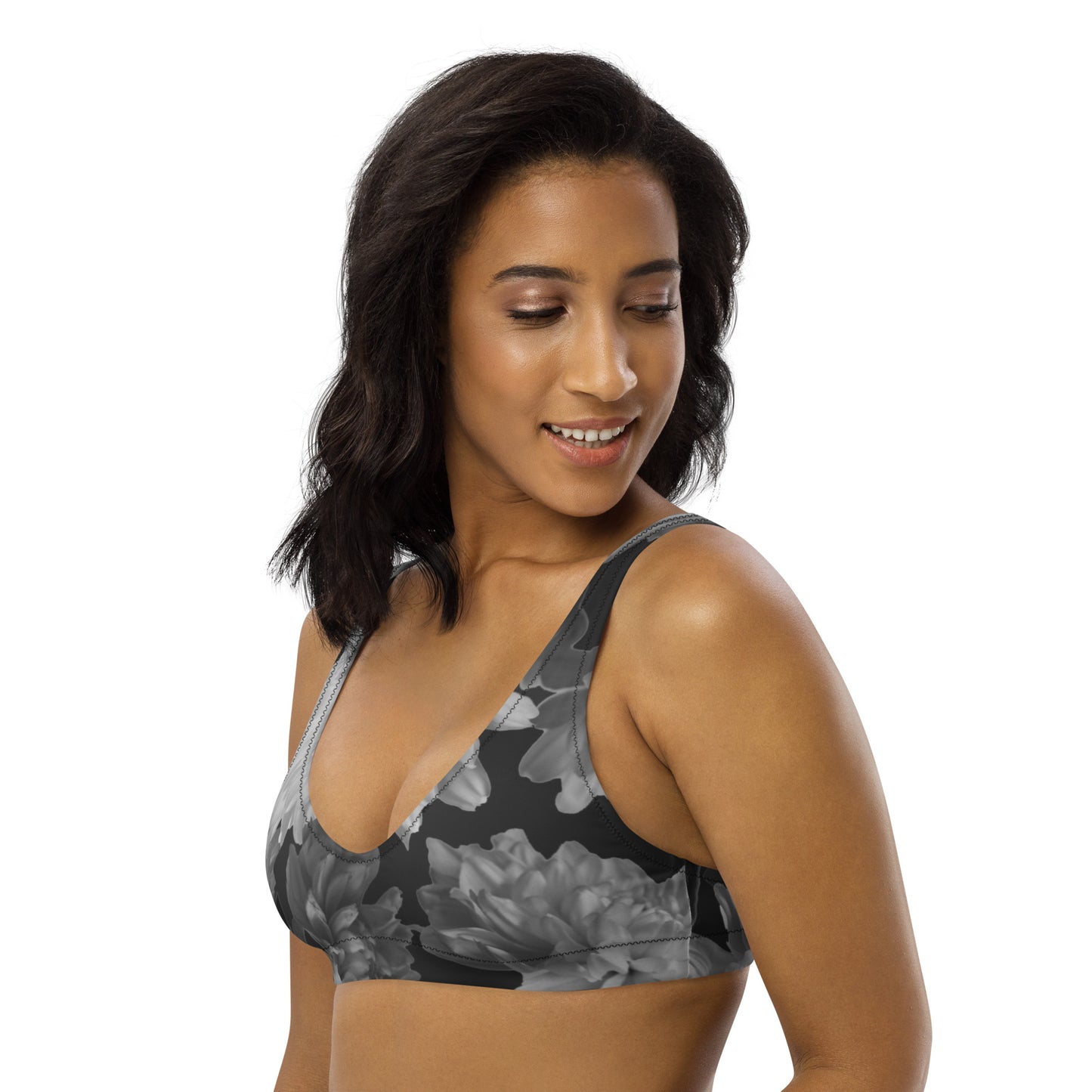 Recycled Gillyflower Bikini Top in Amboy Black