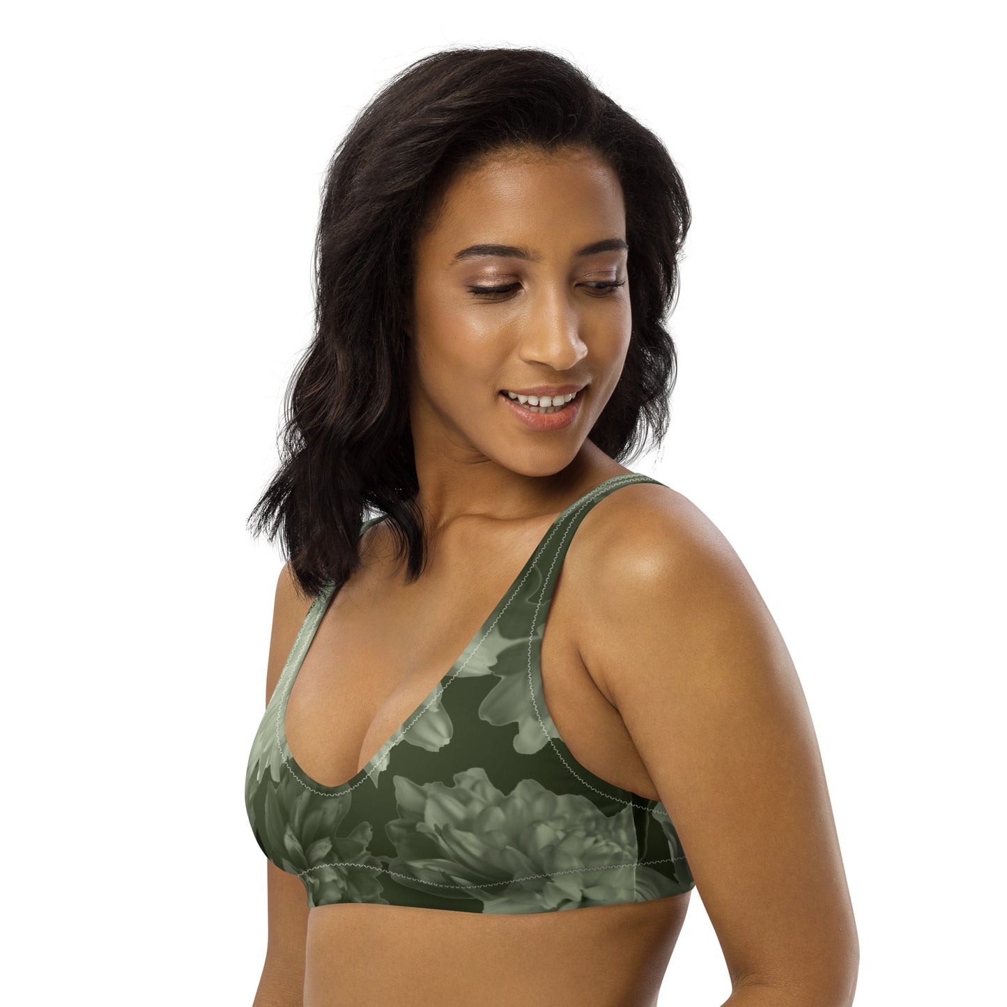 Recycled Gillyflower Bikini Top in Anacapa Green