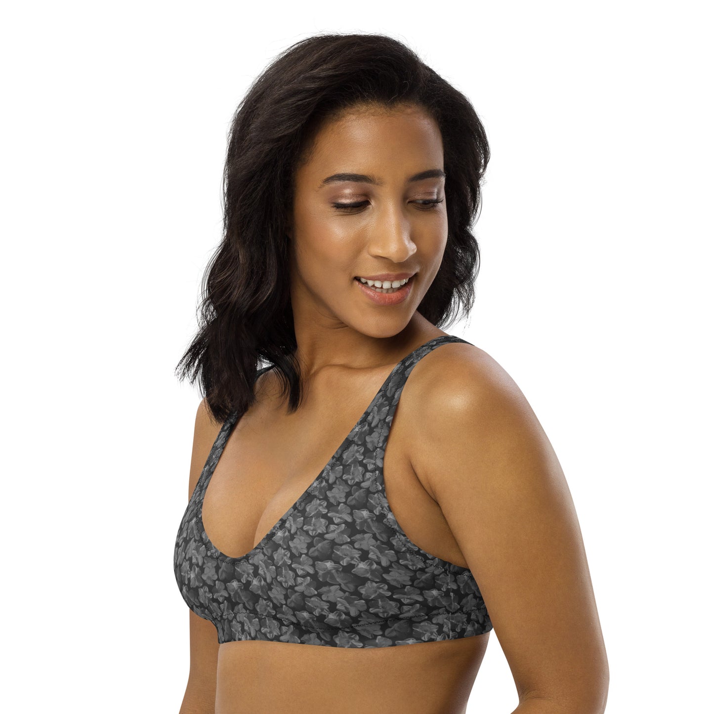 Recycled Flourish and Flow Bikini Top in Amboy Black