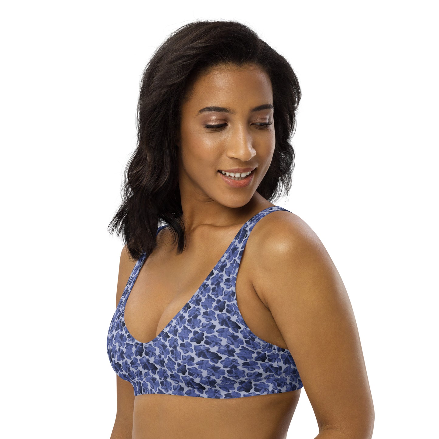 Recycled Flourish and Flow Bikini Top in Malibu Blue