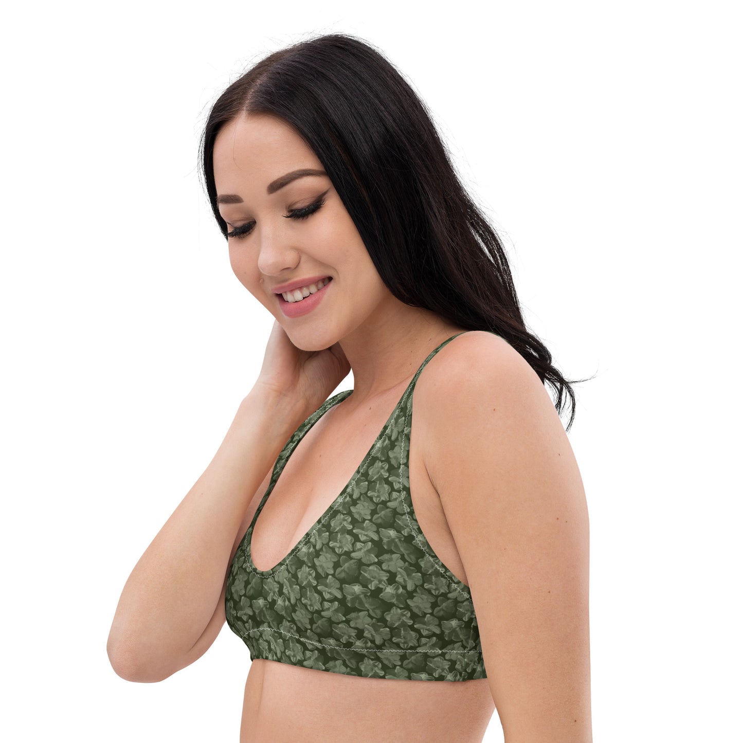 Recycled Flourish and Flow Bikini Top in Anacapa Green