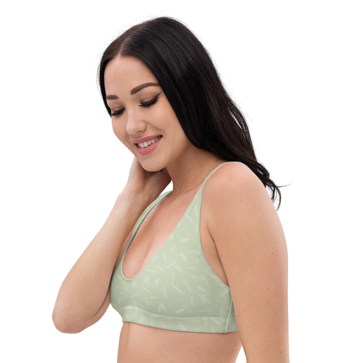 Recycled Petal Power Bikini Top in Anacapa Green