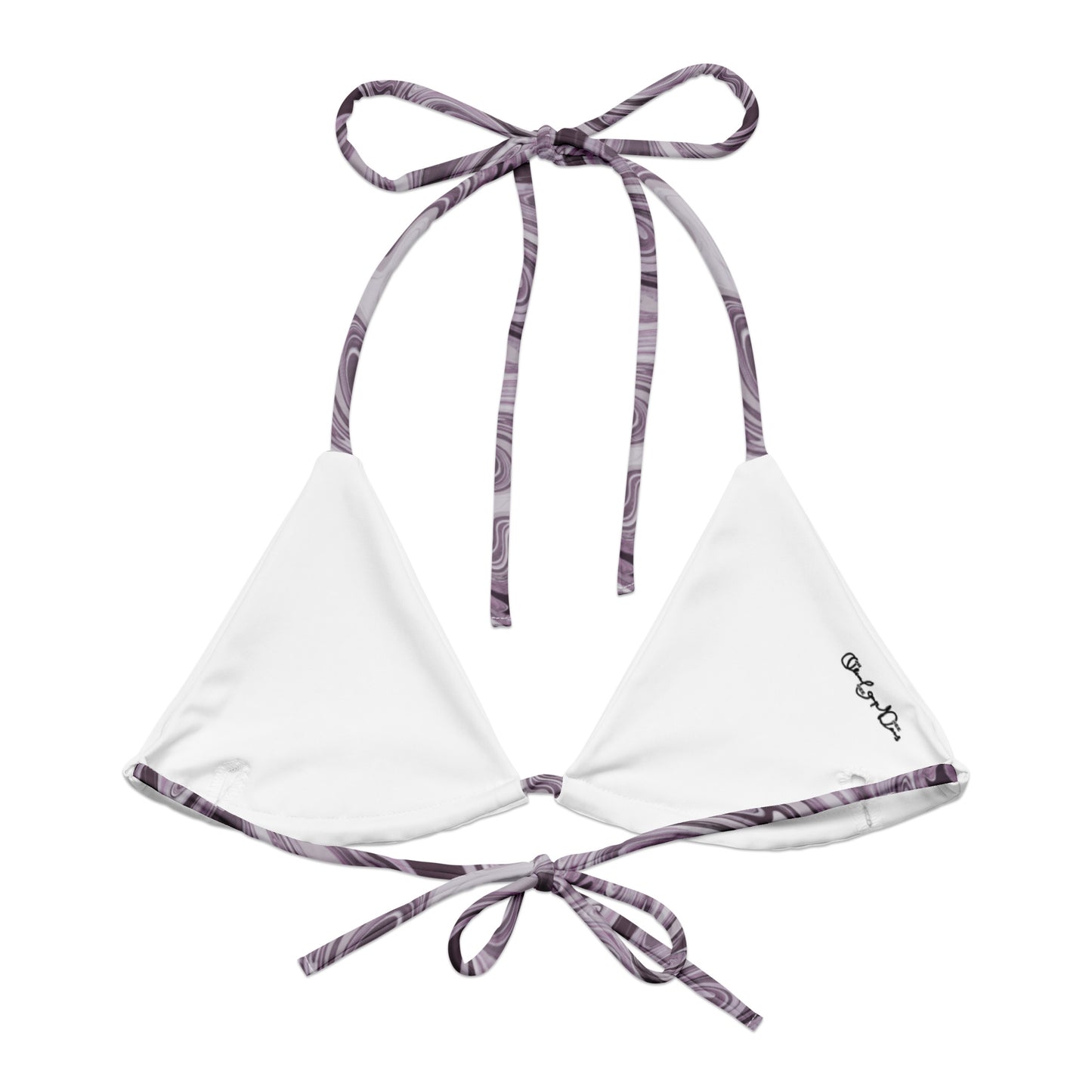 Maggiore Marble Recycled String Bikini Top - Lilac