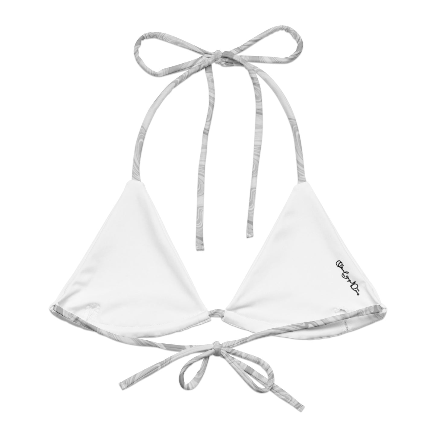 Maggiore Marble Recycled String Bikini Top - Ivory