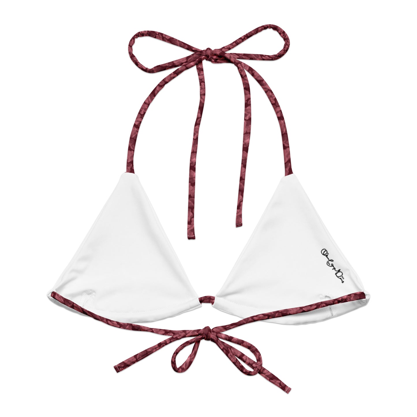 Recycled Flourish and Flow String Bikini Top in Napa Red