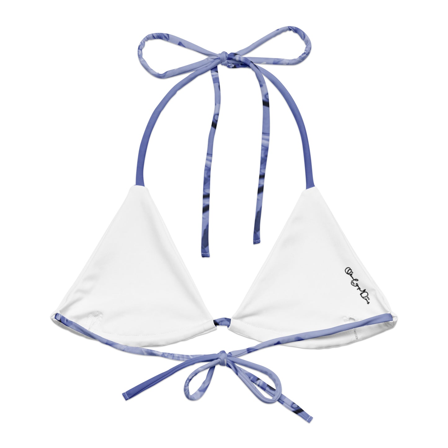 Recycled Gillyflower String Bikini Top in Malibu Blue