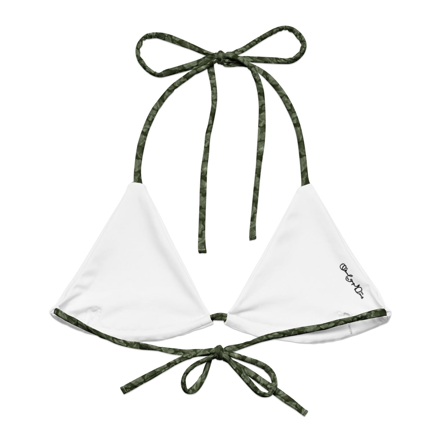 Recycled Flourish and Flow String Bikini Top in Anacapa Green