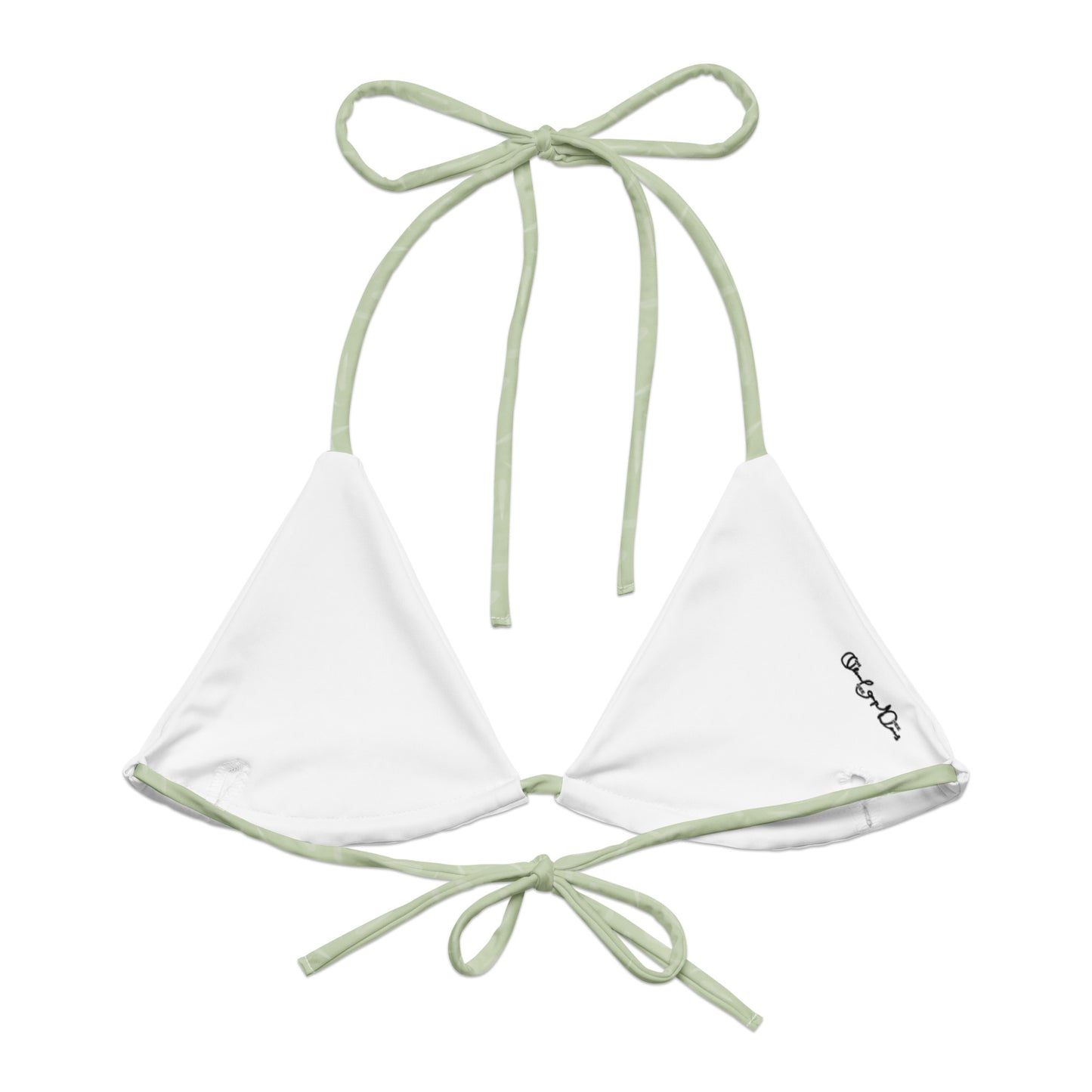 Recycled Petal Power String Bikini Top in Anacapa Green