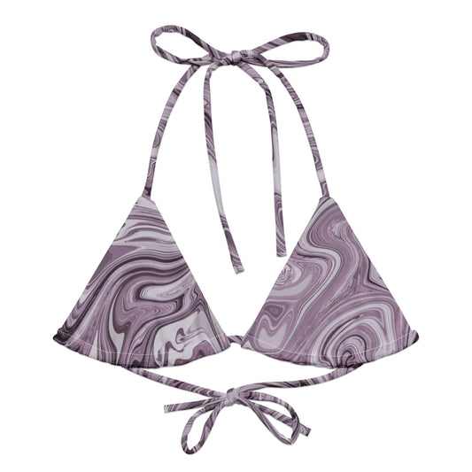 Maggiore Marble Recycled String Bikini Top - Lilac