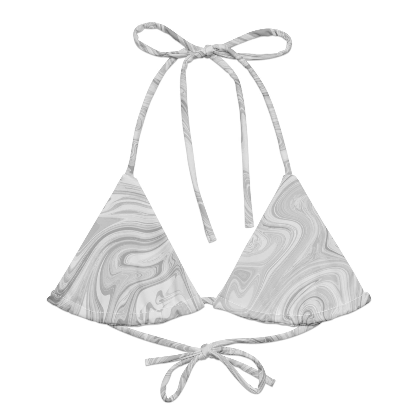 Maggiore Marble Recycled String Bikini Top - Ivory