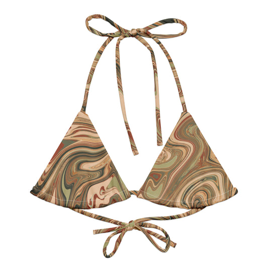 Maggiore Marble Recycled String Bikini Top - Terra