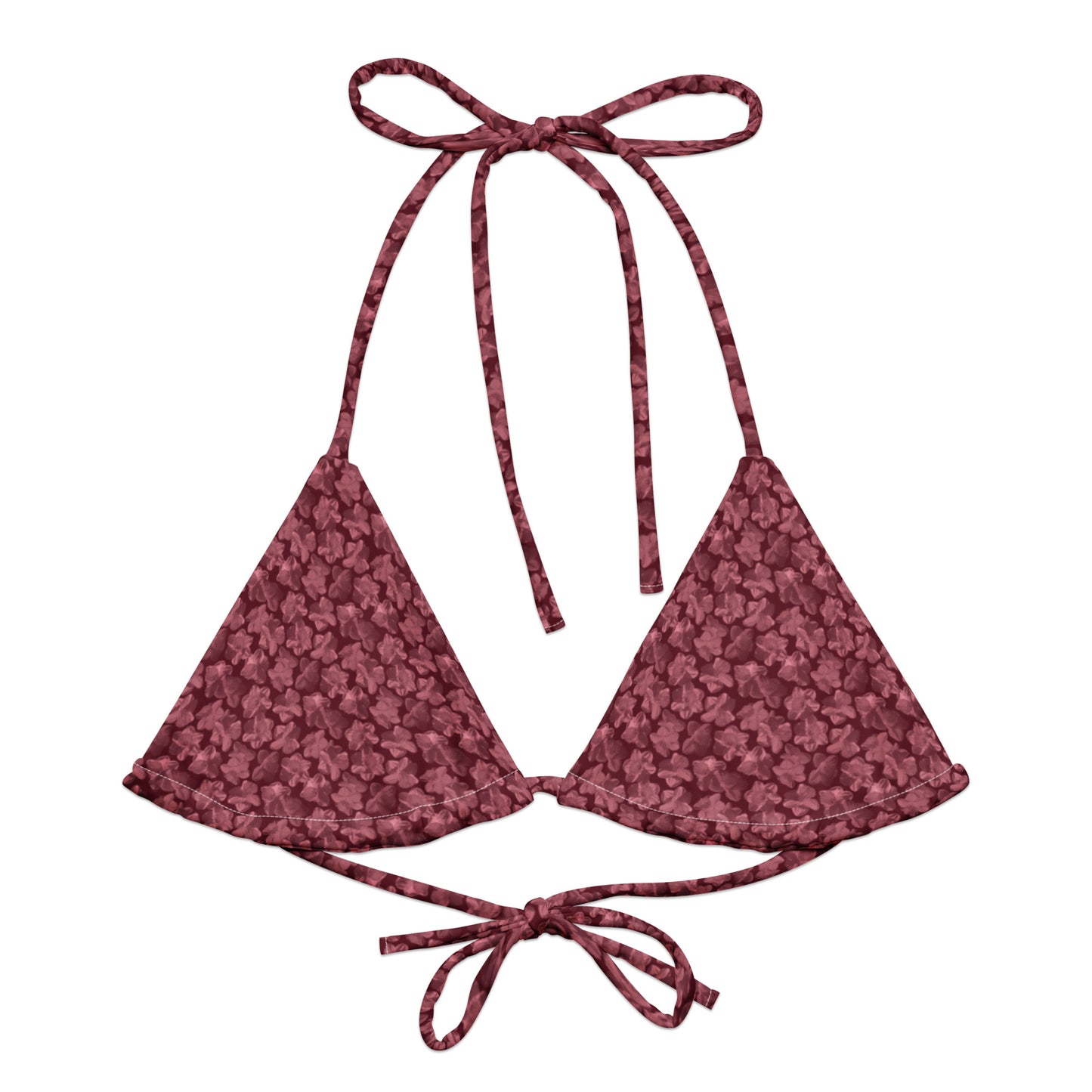 Recycled Flourish and Flow String Bikini Top in Napa Red