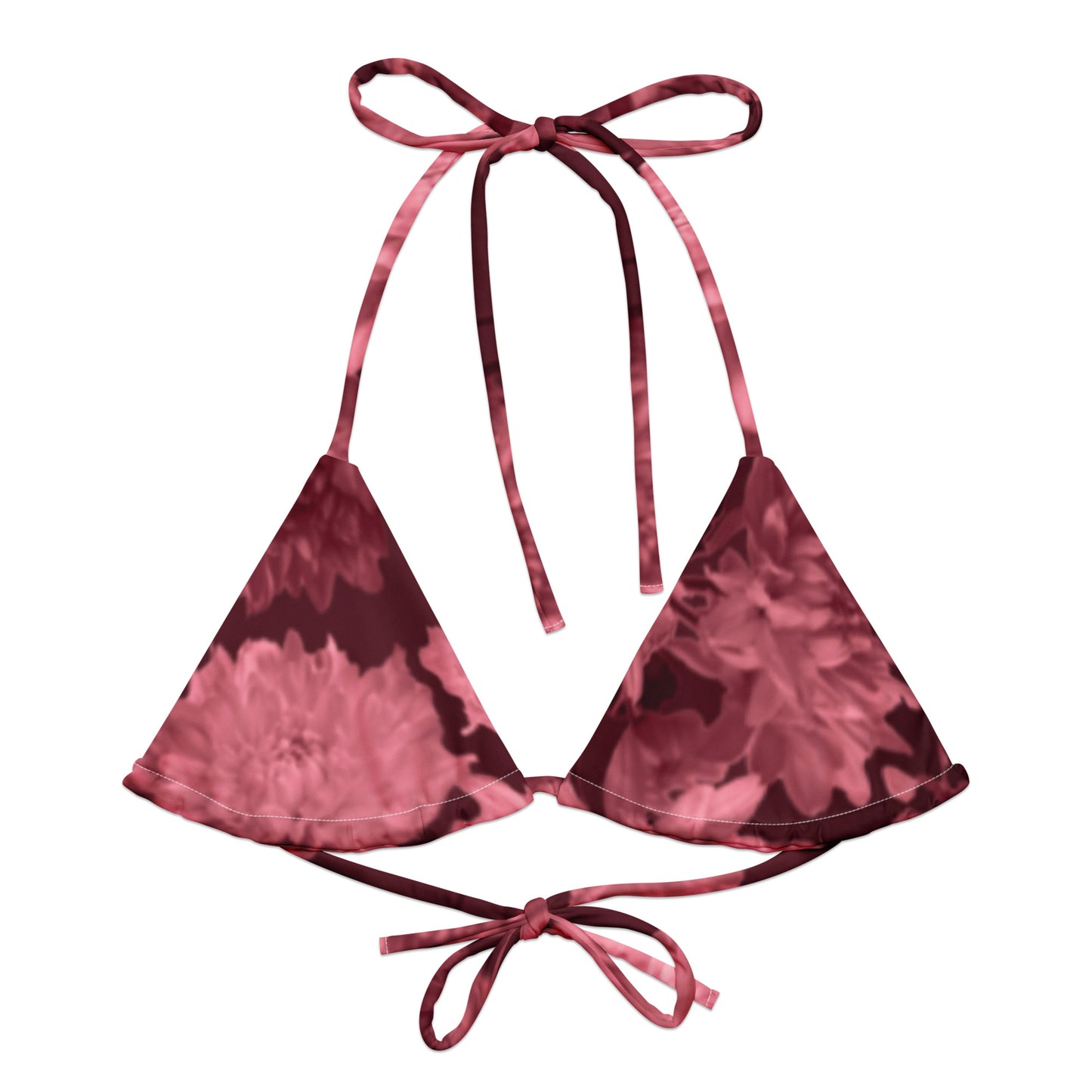 Recycled Gillyflower String Bikini Top in Napa Red