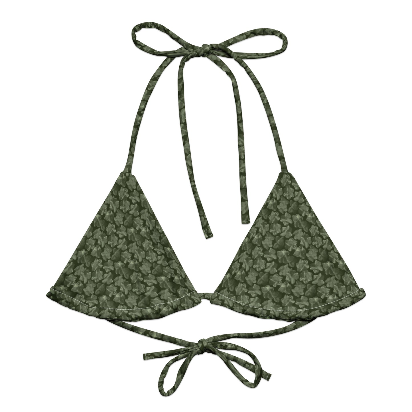 Recycled Flourish and Flow String Bikini Top in Anacapa Green