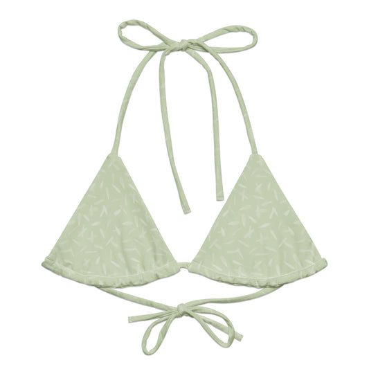 Recycled Petal Power String Bikini Top in Anacapa Green