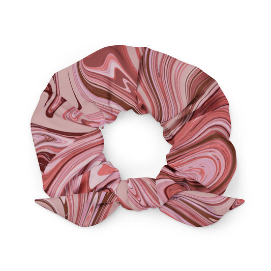 Marble Recycled Scrunchie - Flamingo