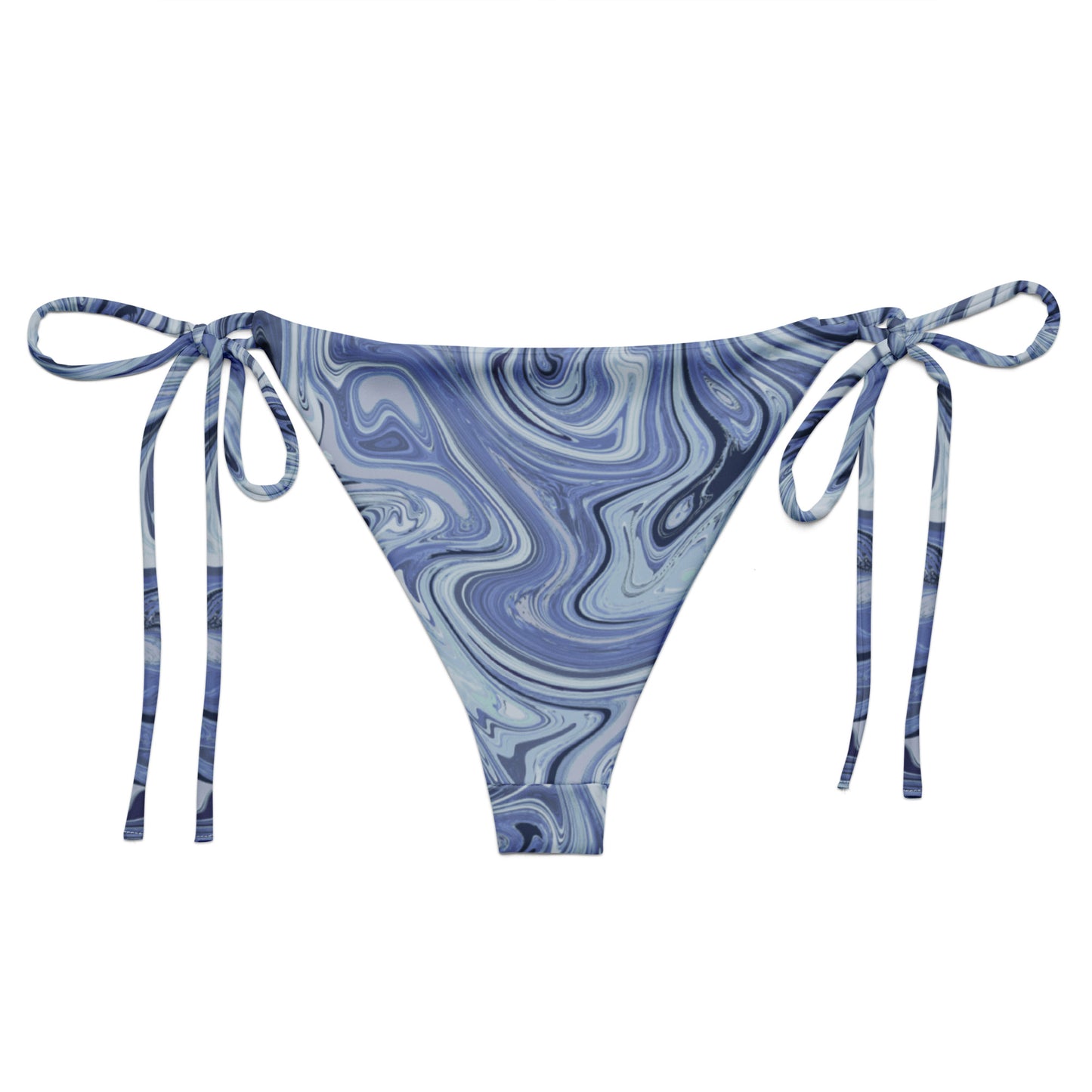 Maggiore Marble Recycled String Bikini Bottom - Cobalt