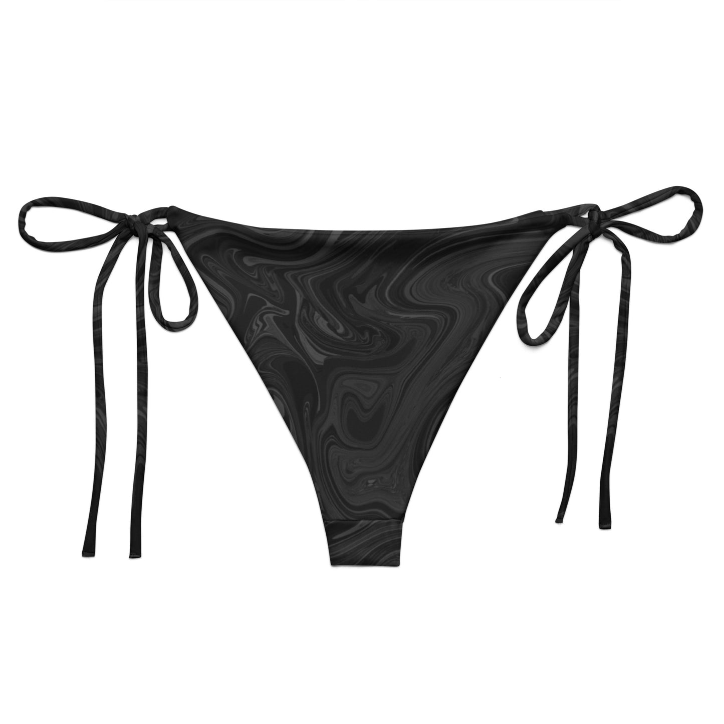 Maggiore Marble Recycled String Bikini Bottom - Onyx