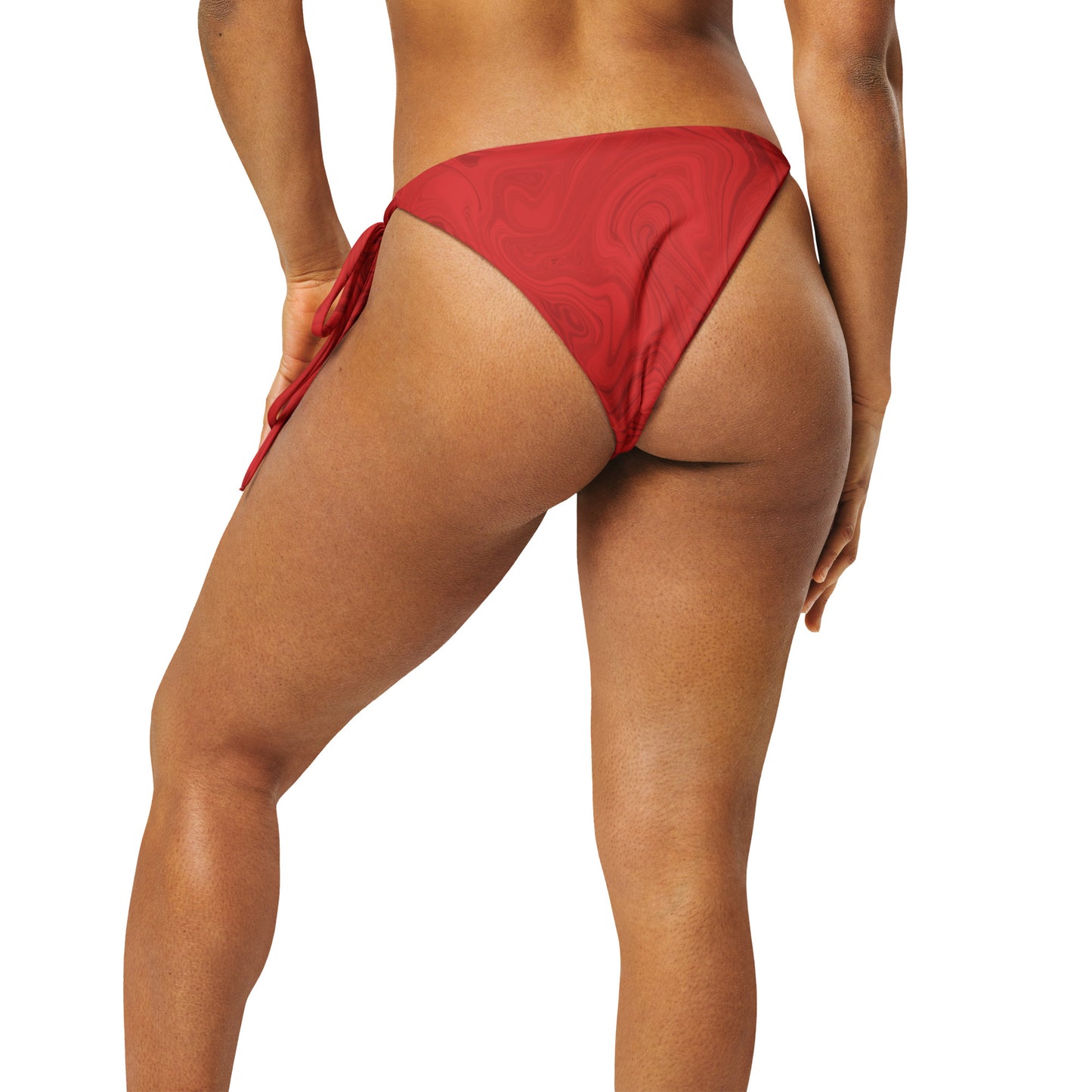 Recycled Marble String Bikini Bottom - Ruby