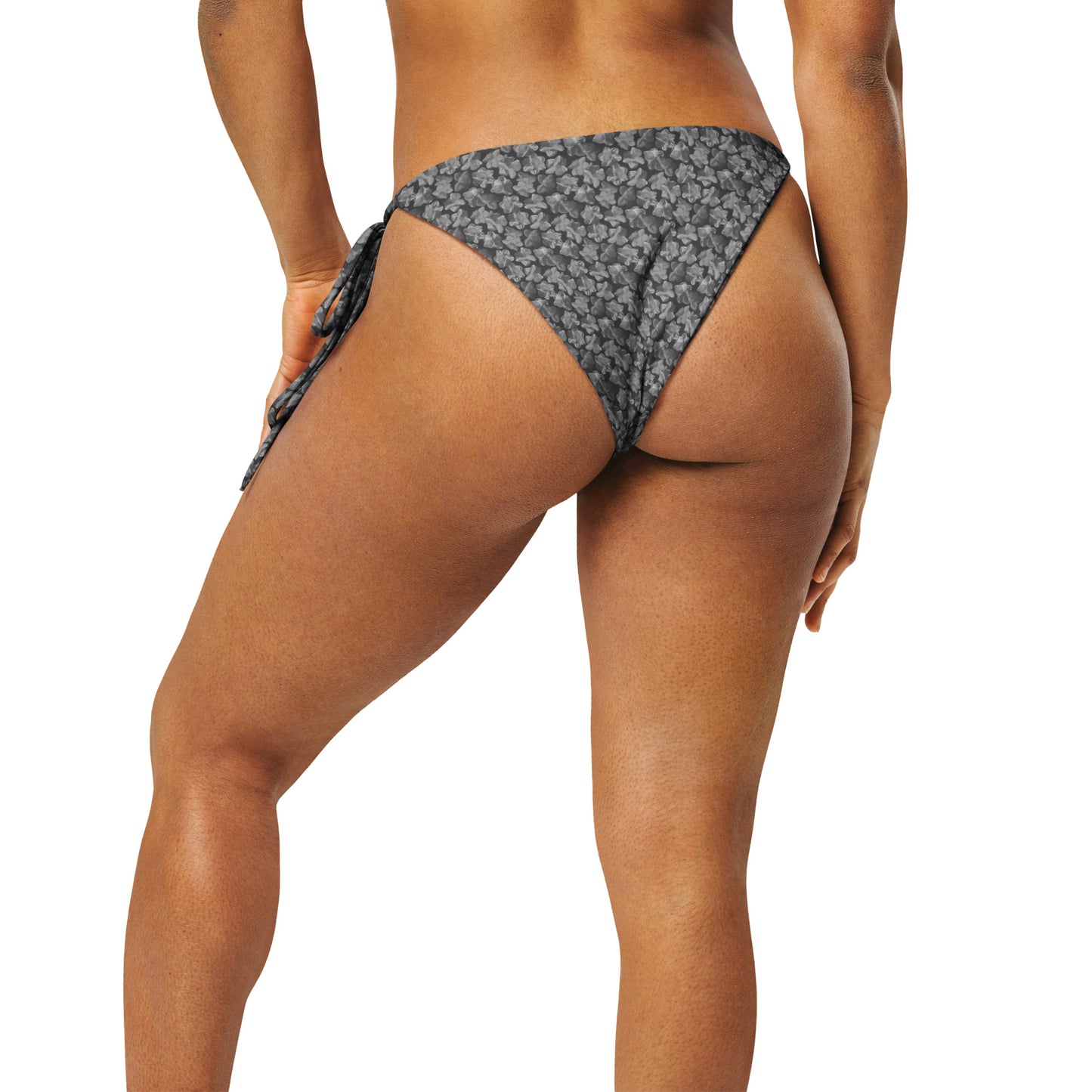 Recycled Flourish and Flow String Bikini Bottom in Amboy Black