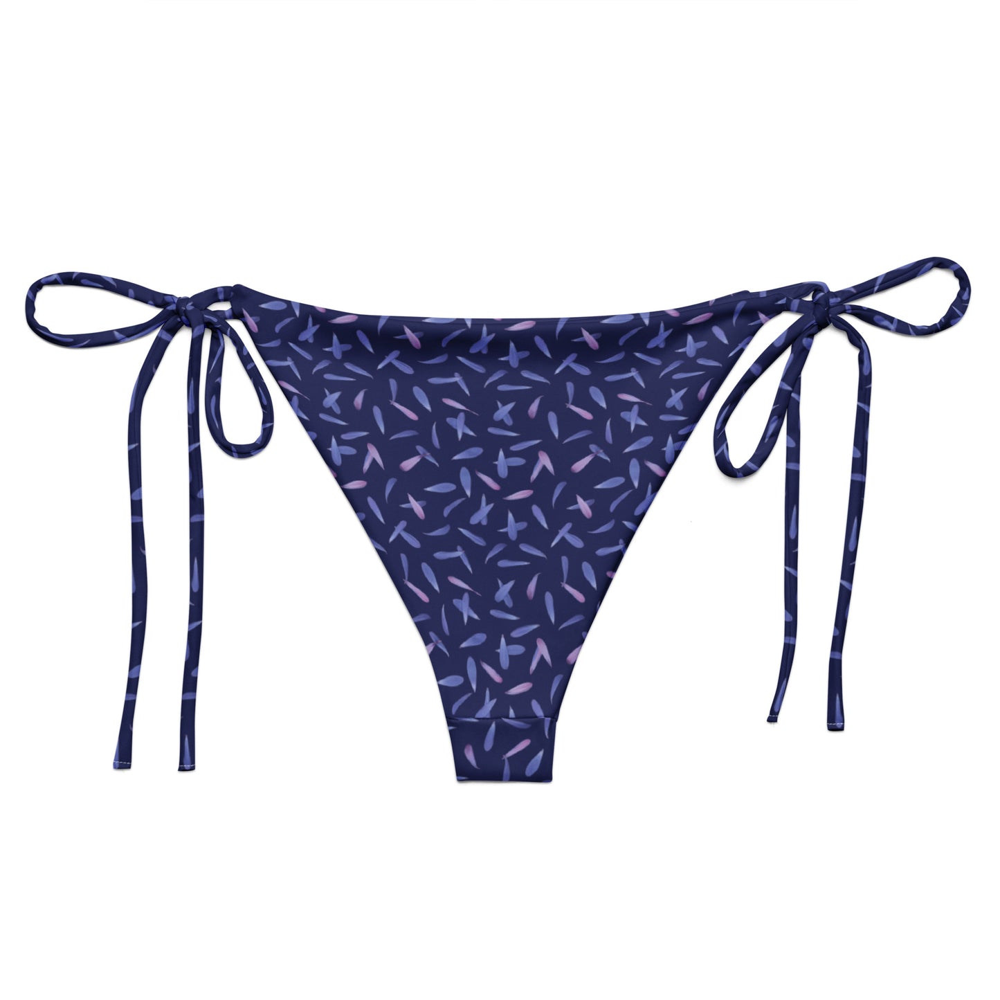 Recycled Petal Power String Bikini Bottom in Malibu Blue