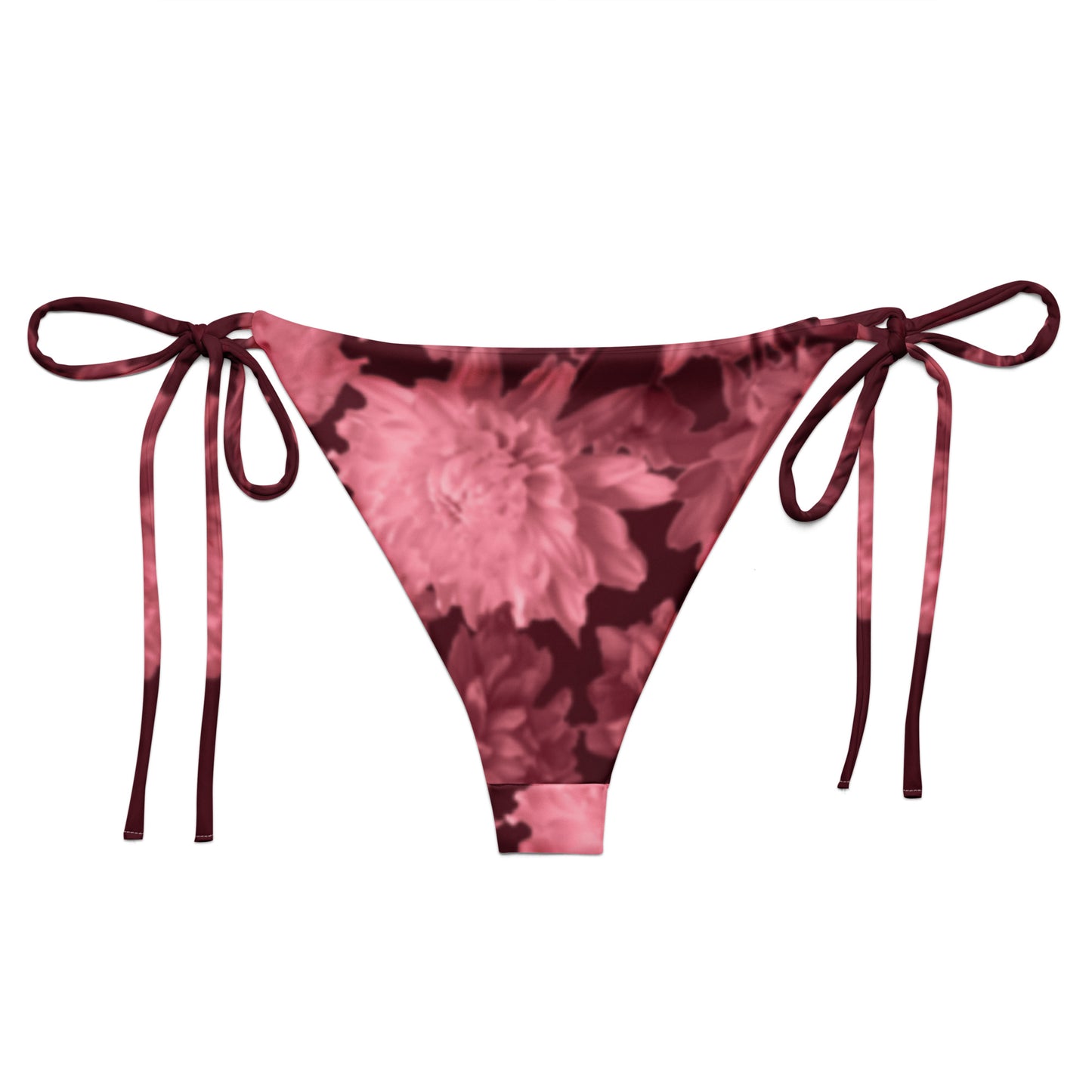 Recycled Gillyflower String Bikini Bottom in Napa Red