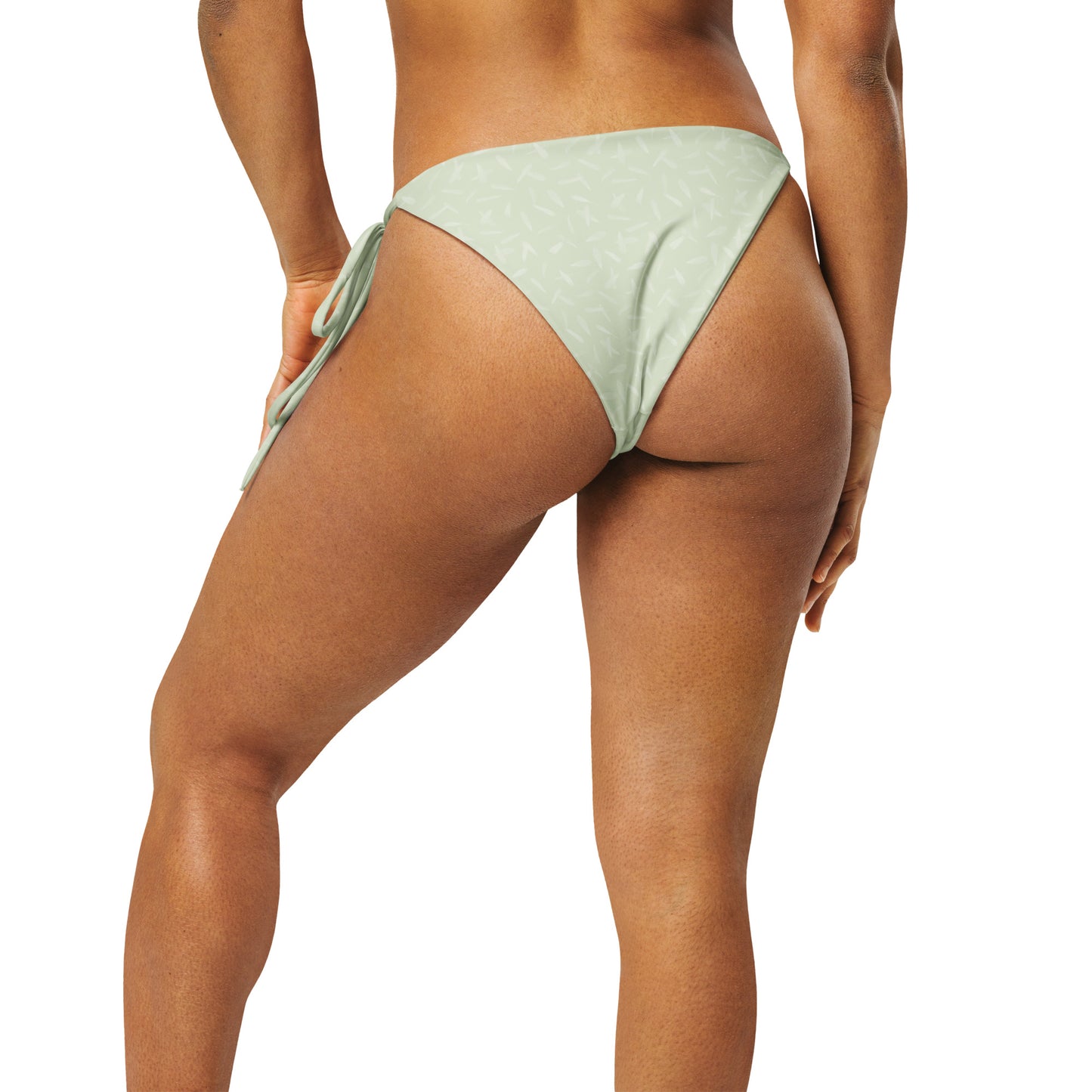 Recycled Petal Power String Bikini Bottom in Anacapa Green