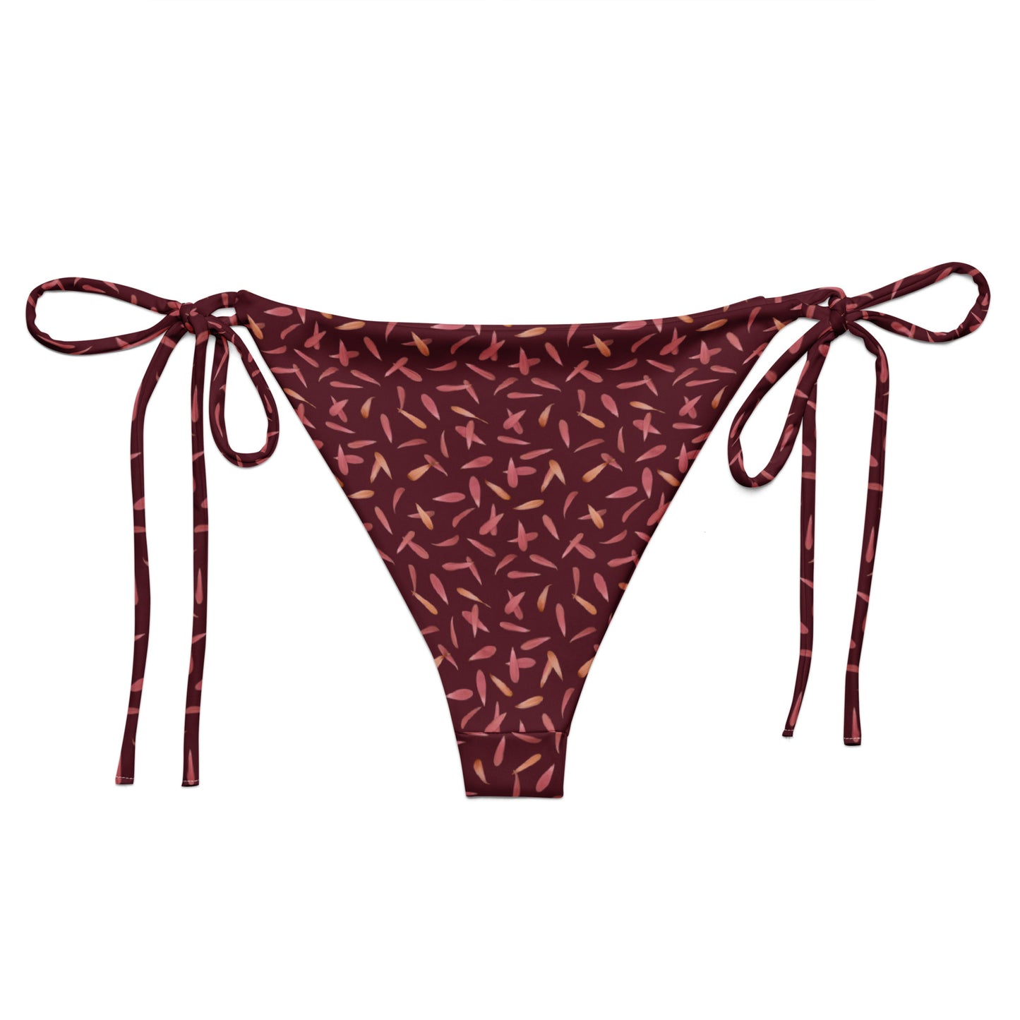 Recycled Petal Power String Bikini Bottom in Napa Red