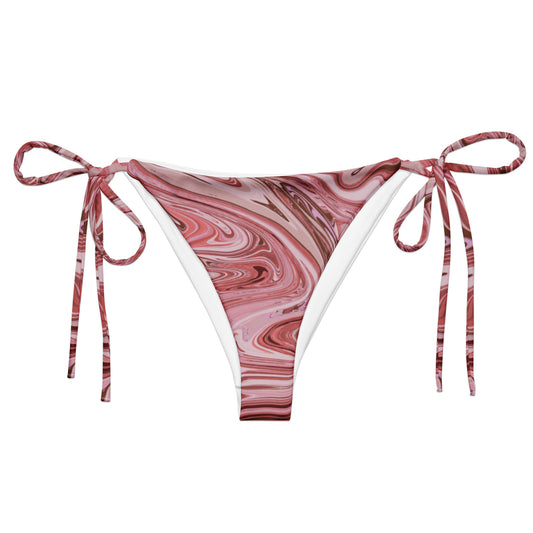 Maggiore Marble Recycled String Bikini Bottom - Flamingo