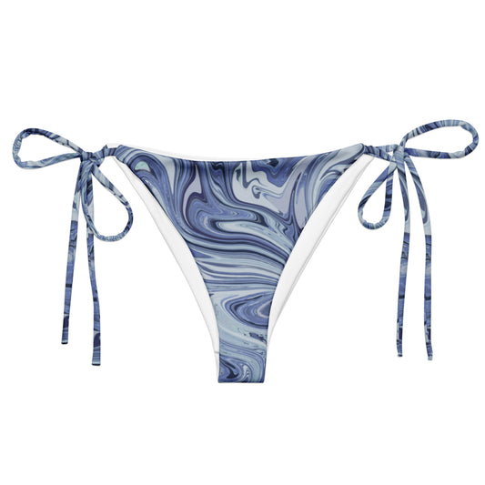 Maggiore Marble Recycled String Bikini Bottom - Cobalt