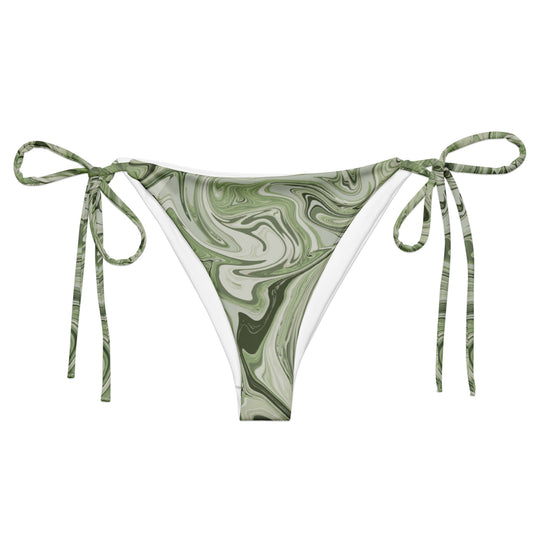 Maggiore Marble Recycled String Bikini Bottom - Pistachio