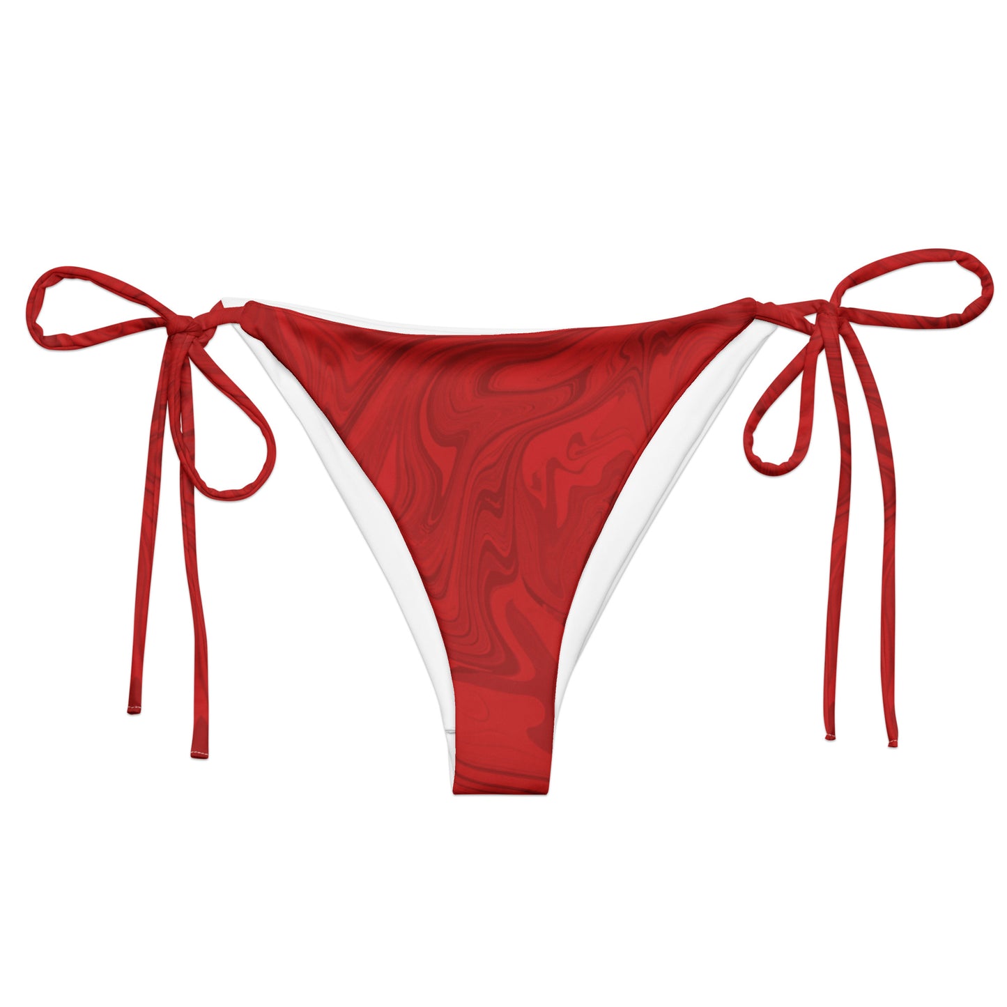 Recycled Marble String Bikini Bottom - Ruby