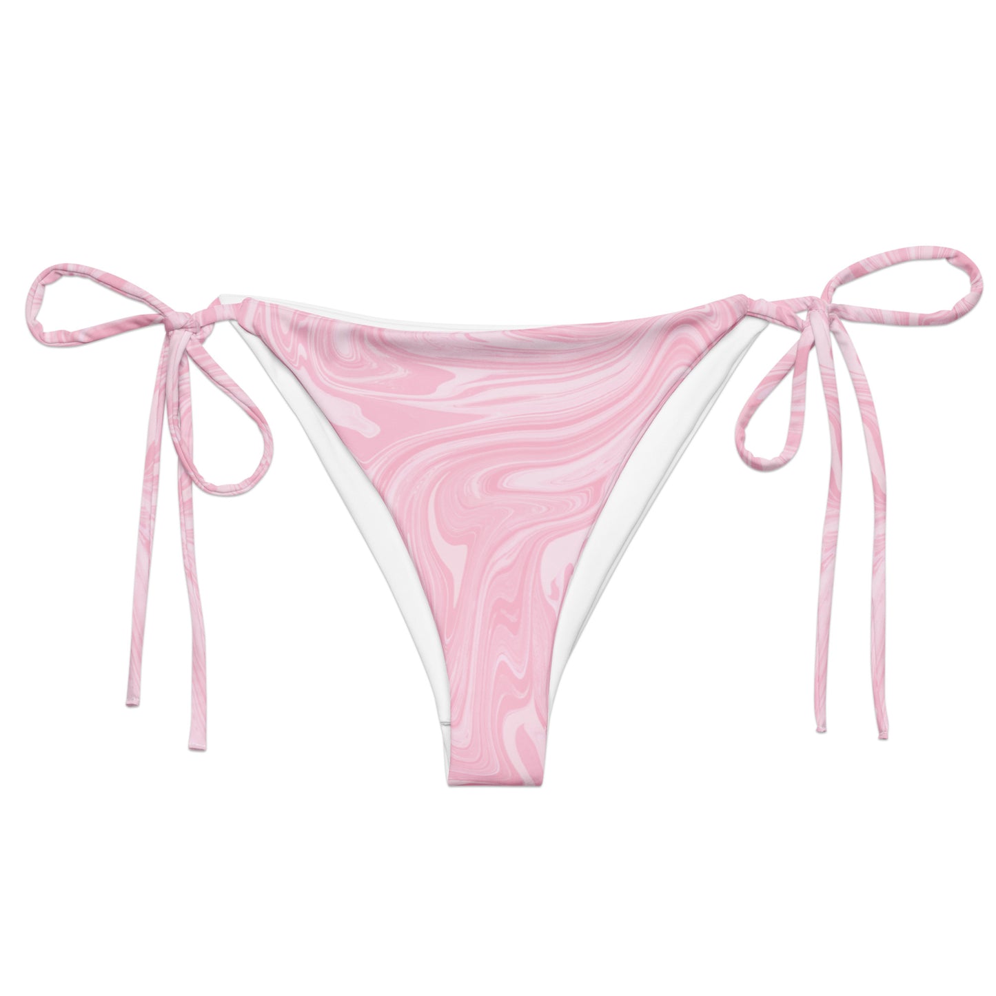 Recycled Marble String Bikini Bottom - Pink Lotus