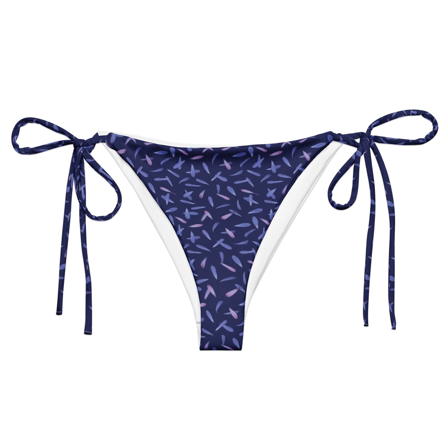 Recycled Petal Power String Bikini Bottom in Malibu Blue