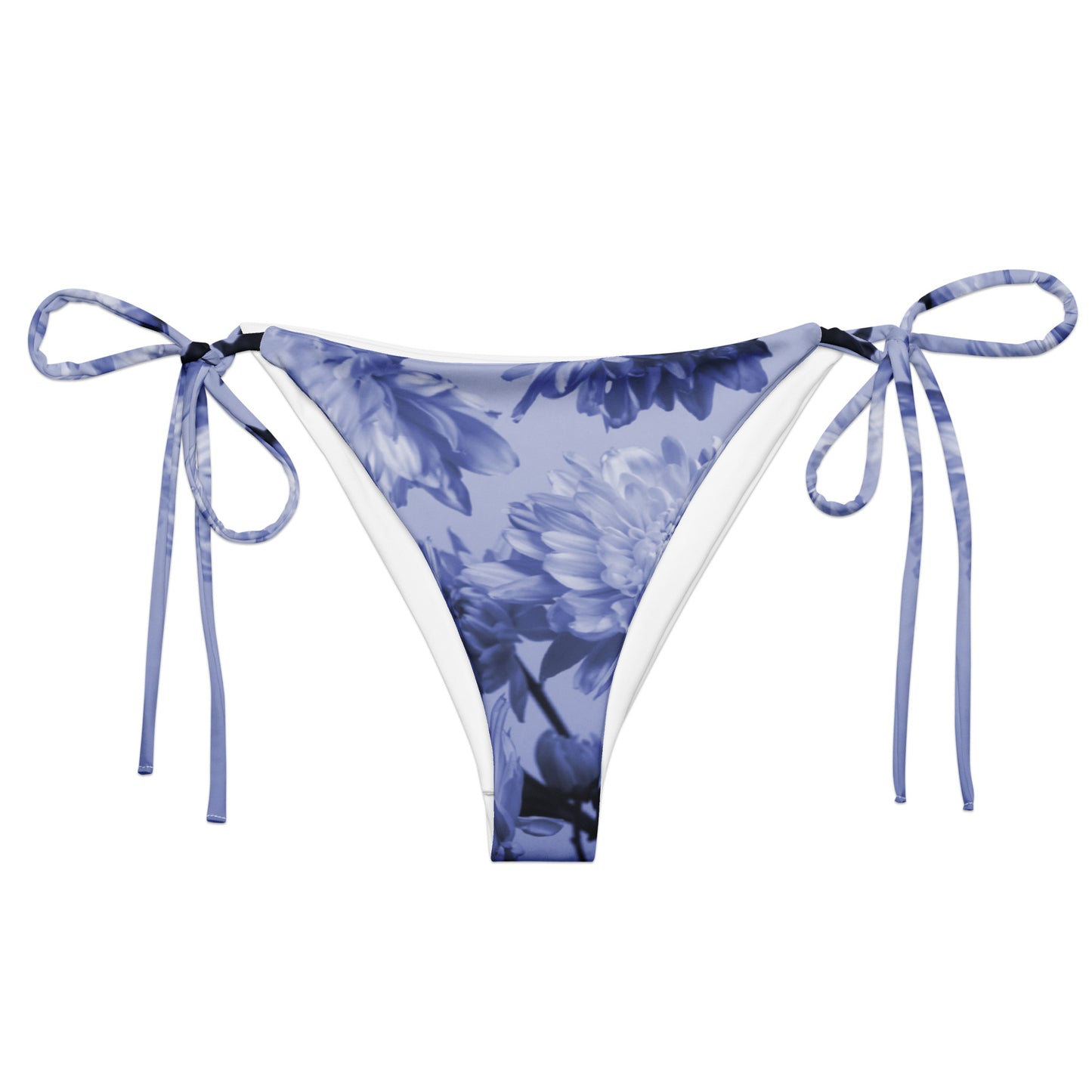 Recycled Gillyflower String Bikini Bottom in Malibu Blue