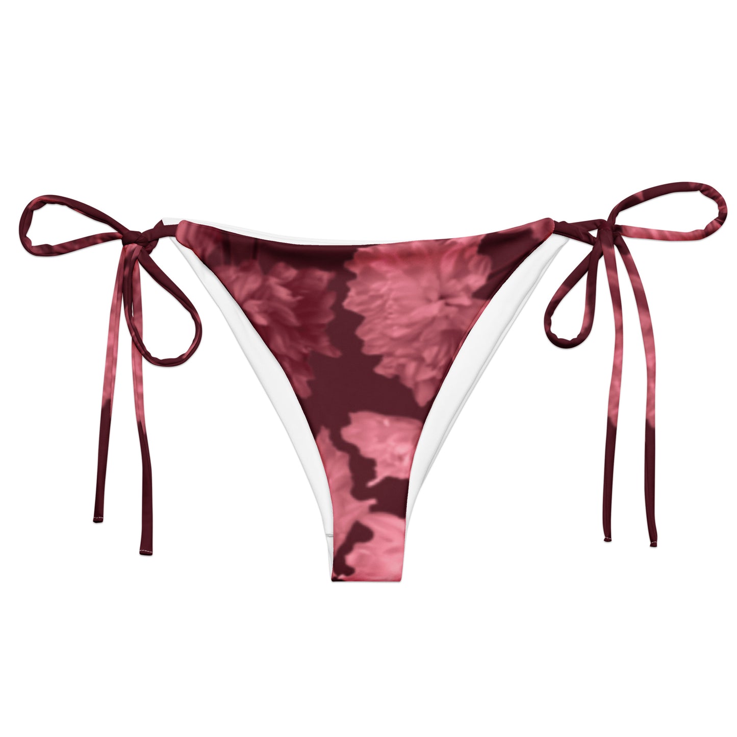 Recycled Gillyflower String Bikini Bottom in Napa Red