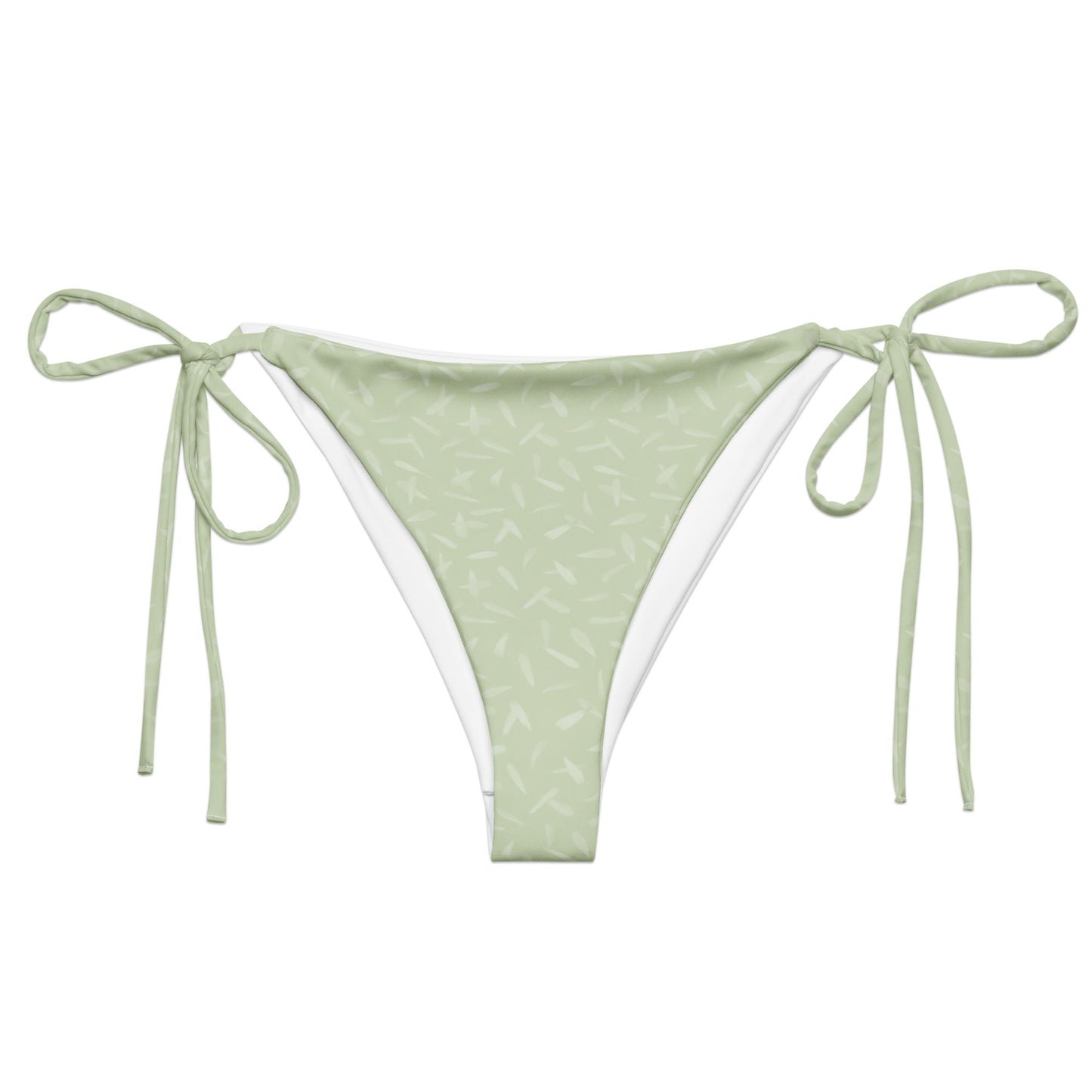 Recycled Petal Power String Bikini Bottom in Anacapa Green