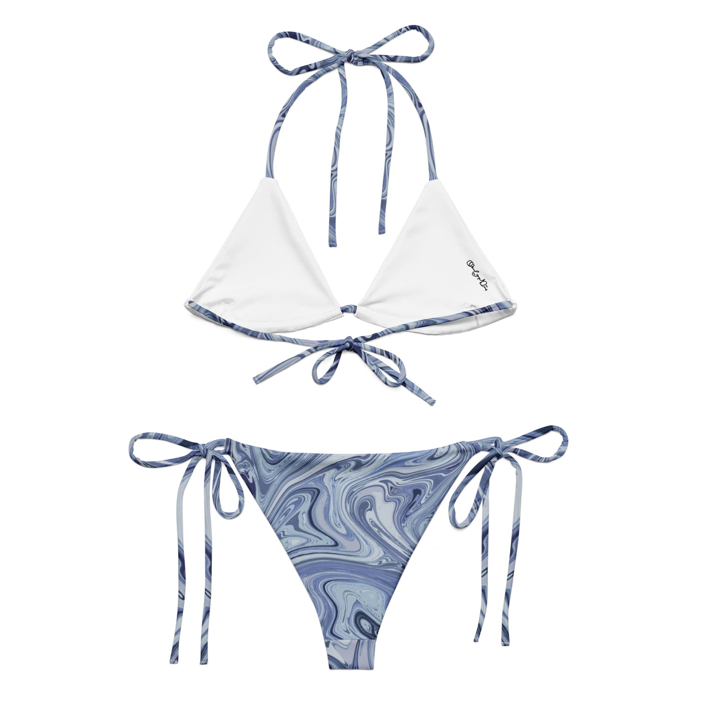 Maggiore Marble Recycled String Bikini - Cobalt