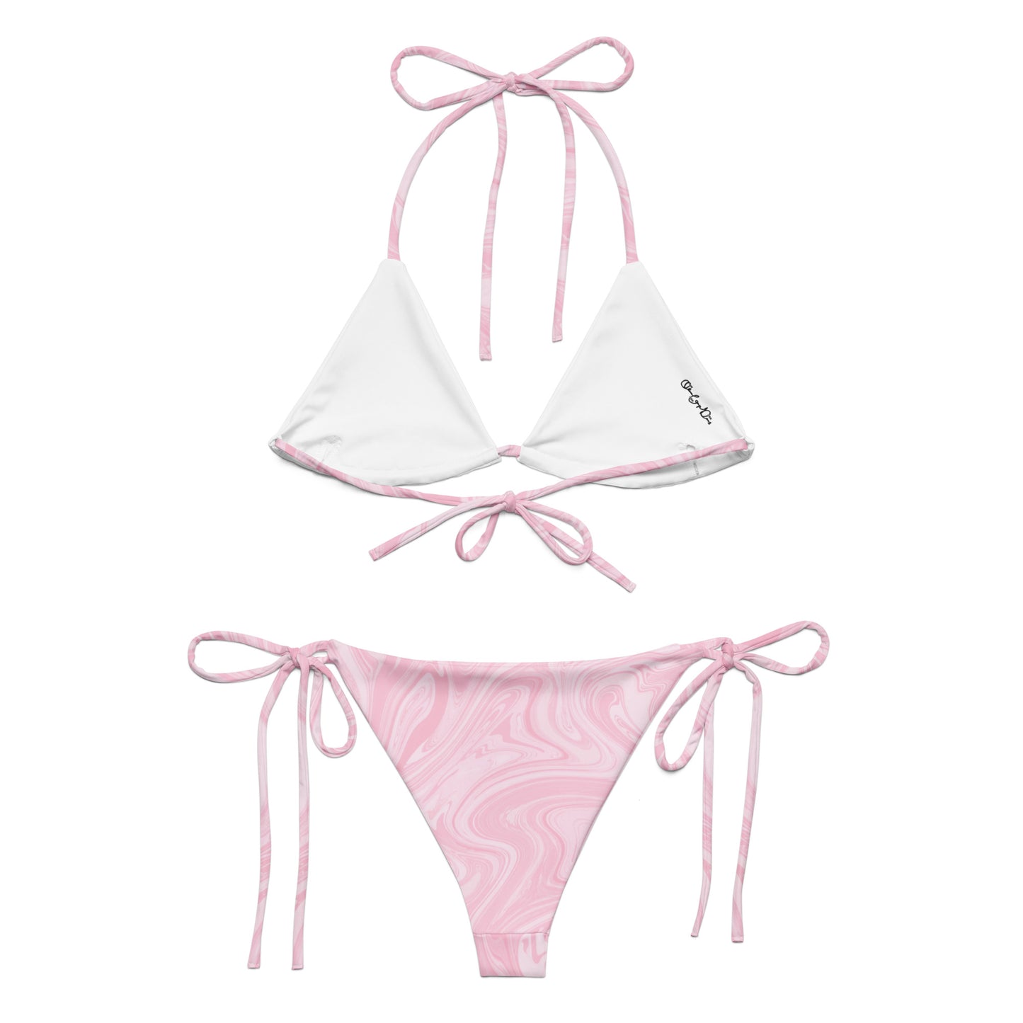 Recycled Marble String Bikini - Pink Lotus