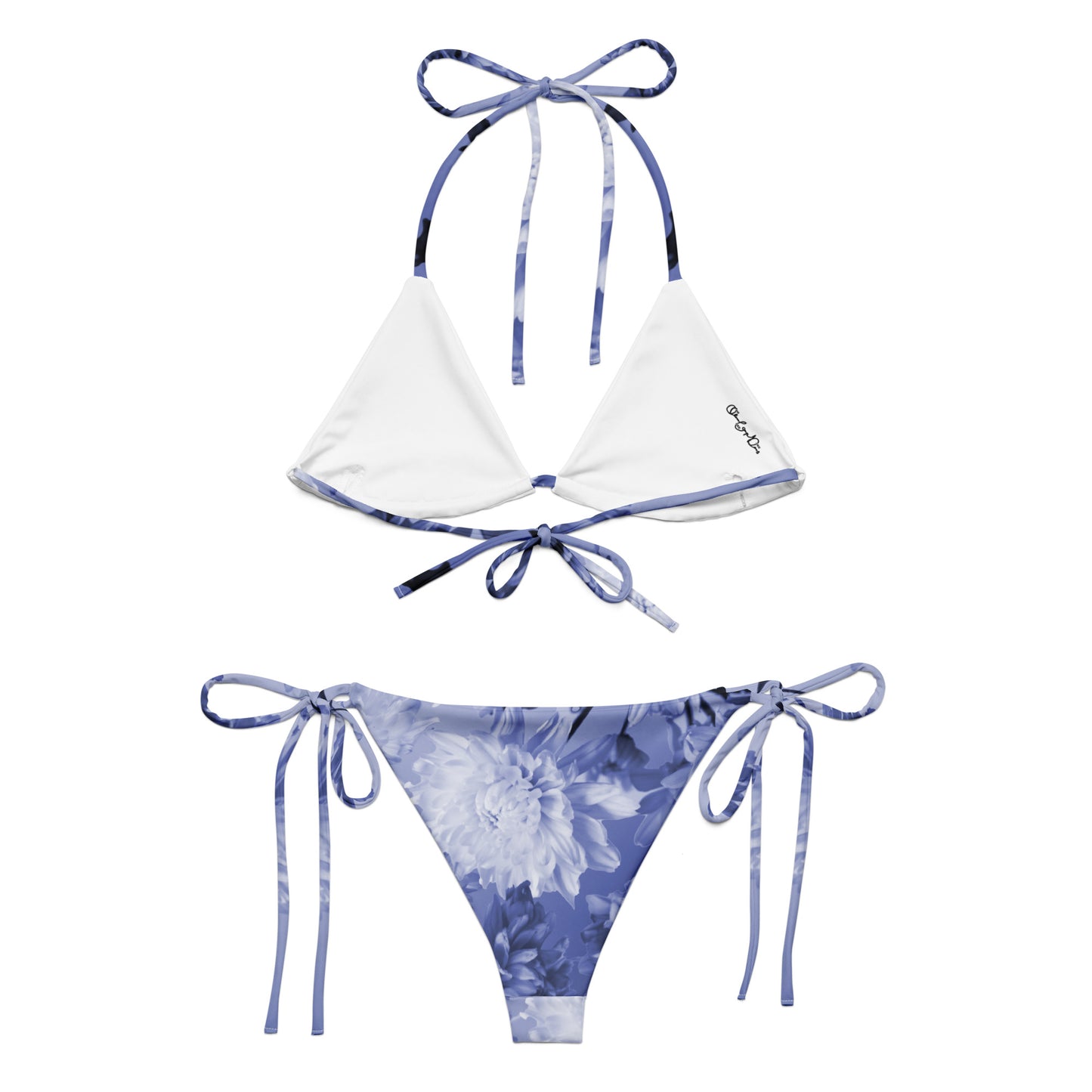 Recycled Gillyflower String Bikini in Malibu Blue