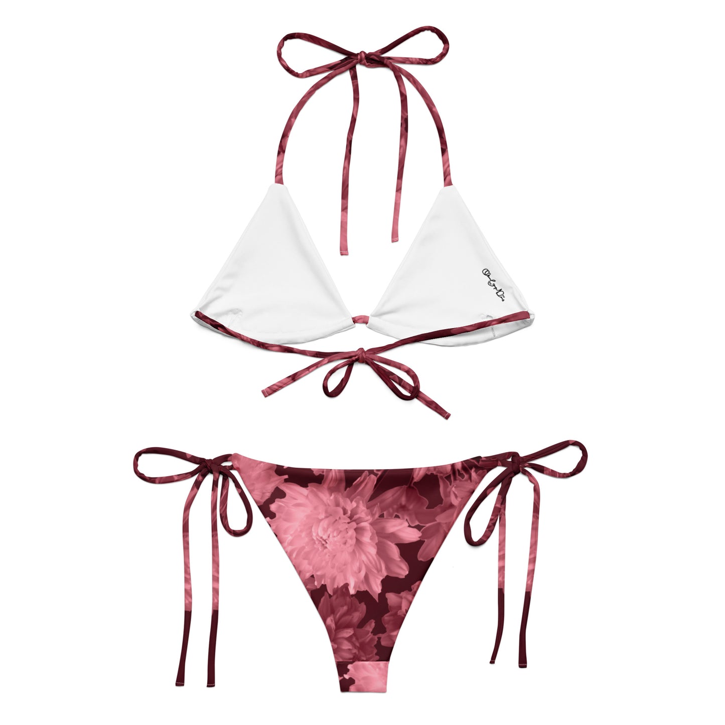 Recycled Gillyflower String Bikini in Napa Red