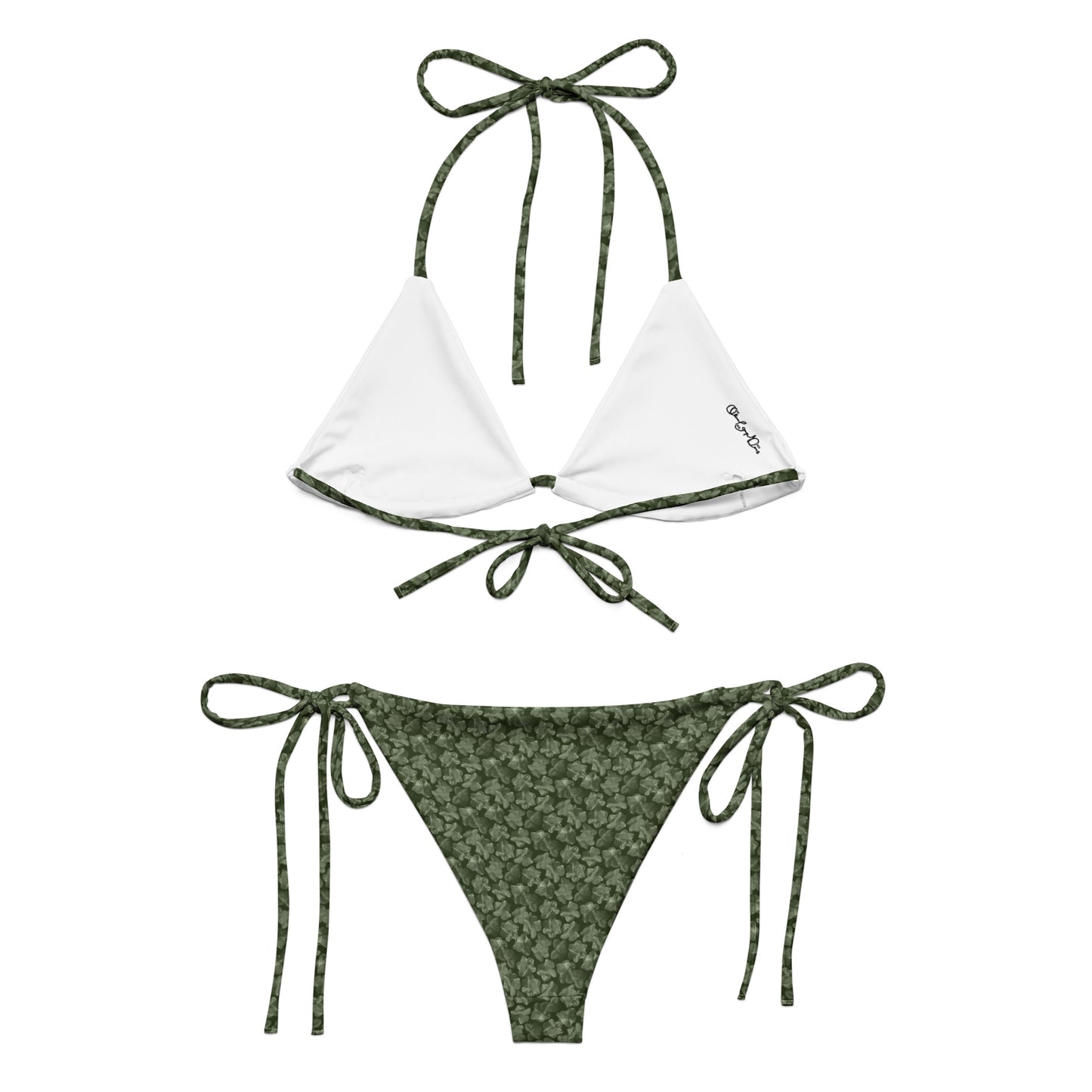 Recycled Flourish and Flow String Bikini in Anacapa Green