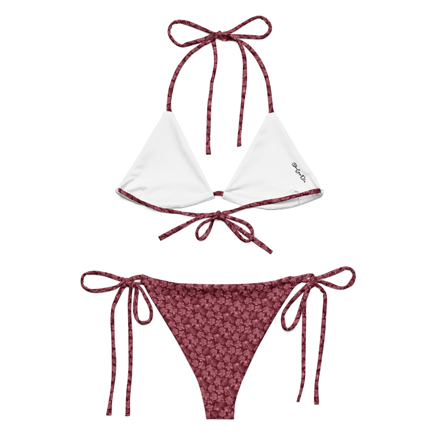 Recycled Flourish and Flow String Bikini in Napa Red