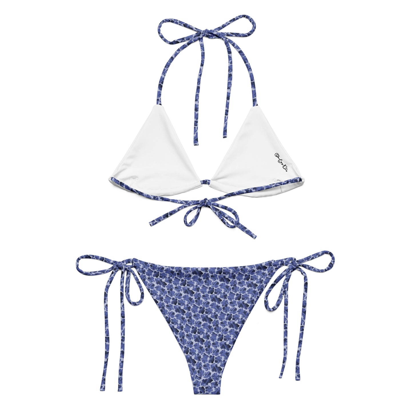 Recycled Flourish and Flow String Bikini in Malibu Blue